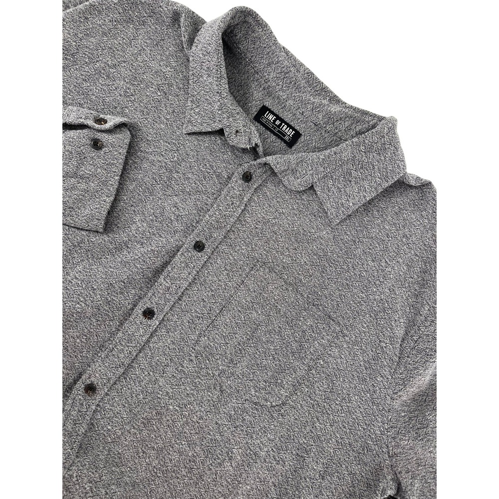 Line of‎ Trade Mens Gray Textured Long Sleeve Button Up Shirt Size 3XL
